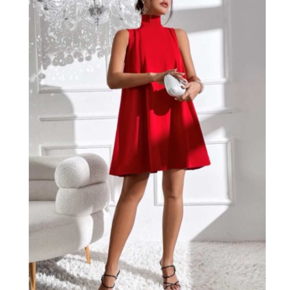 Luxe white tie back mini dress - Picture 7 of 16
